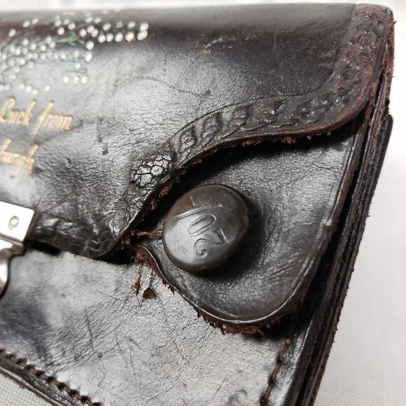 Victorian  Miniature Coin Purse Edinburgh Leather - Picture 4 of 10